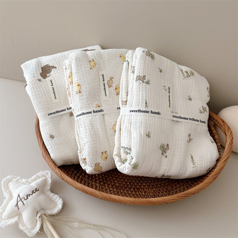 Unisex Mull blanket with cute bear design Stornfield