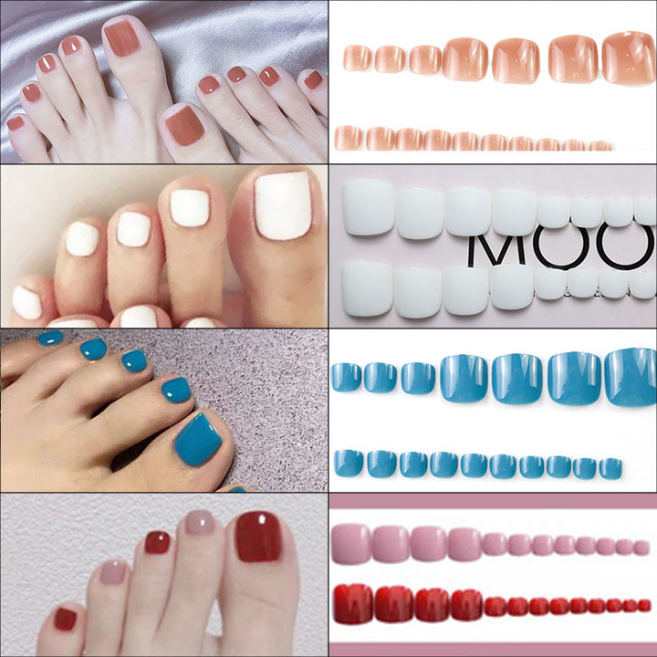 Premium Glossy Press-On Toenail Set Stornfield