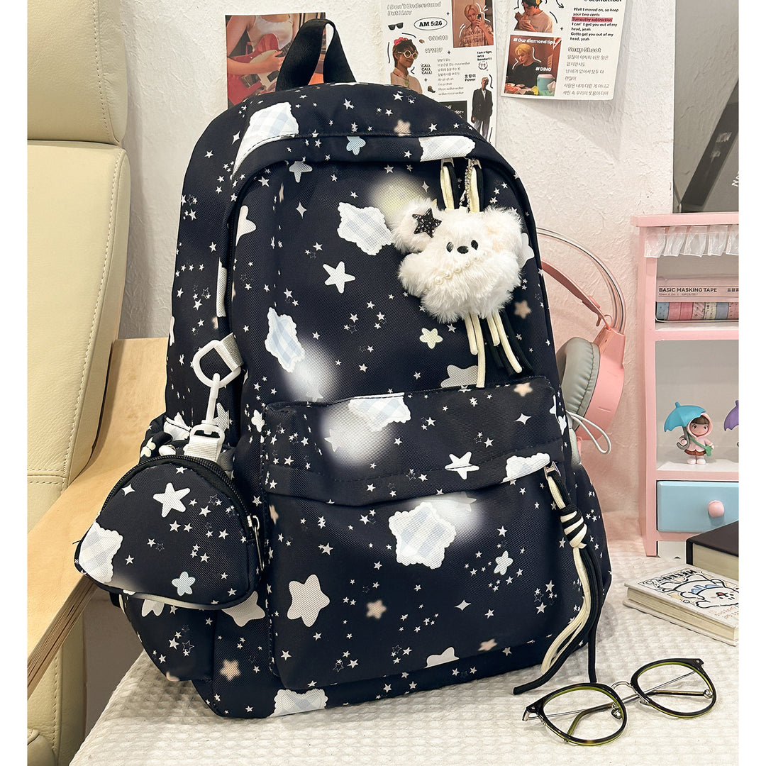 Cartoon-Embellished Casual Backpack Stornfield