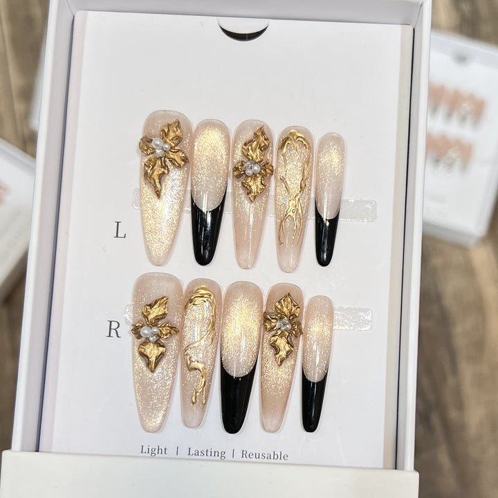 Luxurious Decorative Press-On Nail Tips