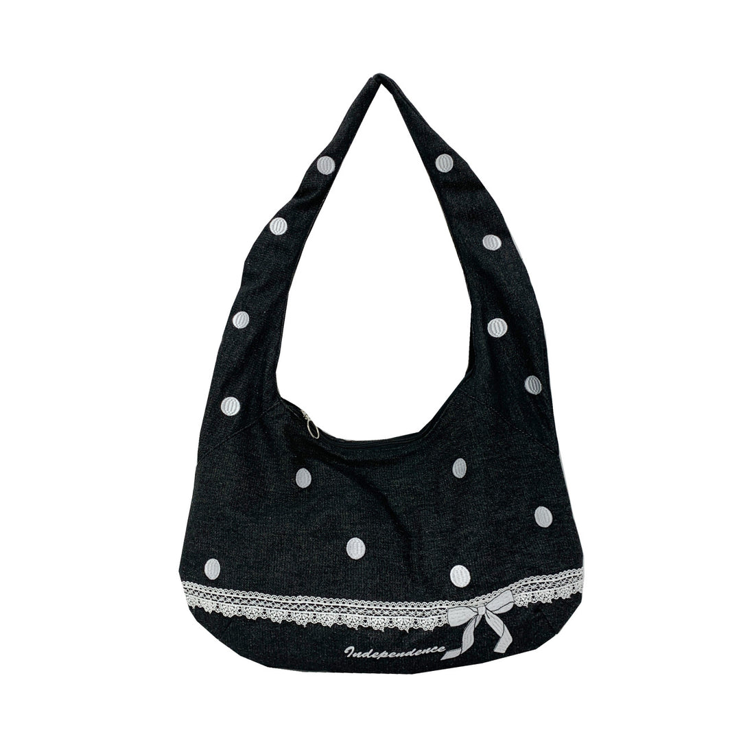 Comfortable shoulder bag with original embroidery motif Stornfield