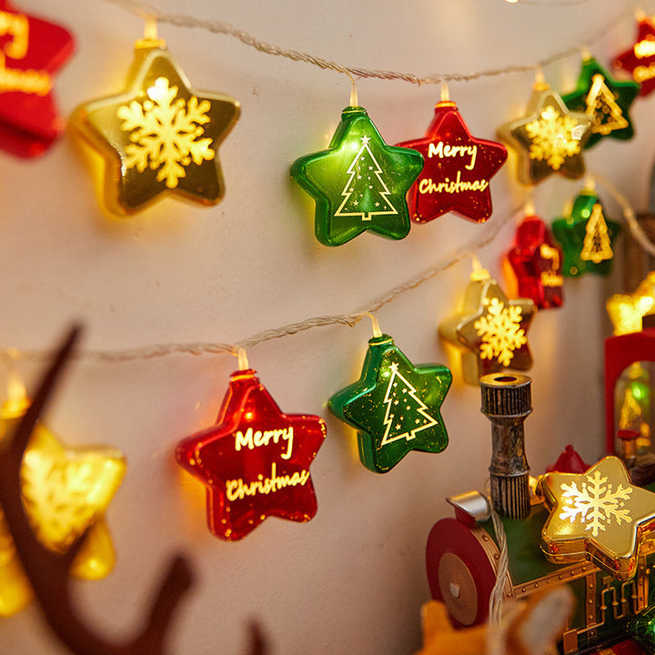 Festive string lights with Christmas ornaments Stornfield