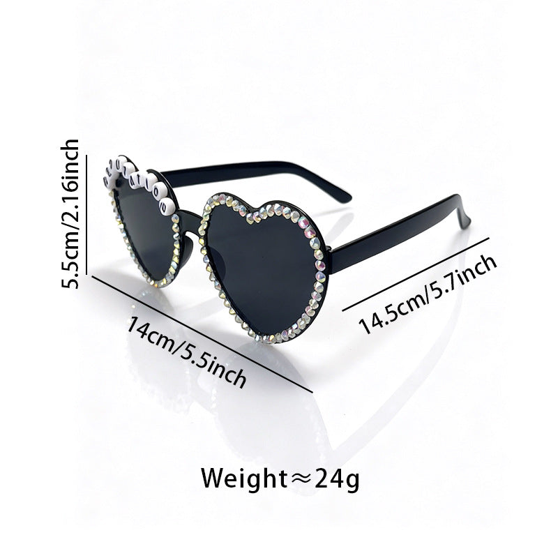 Heart-Shaped Rhinestone-Embellished Sunglasses Stornfield 1787141205