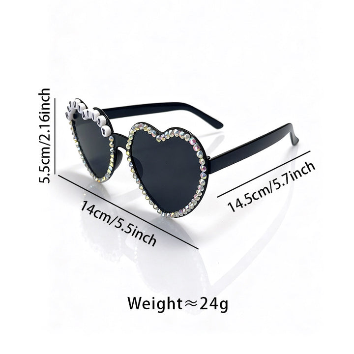 Heart-Shaped Rhinestone-Embellished Sunglasses Stornfield 1787141205