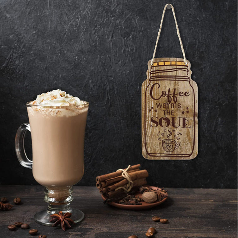 Rustic Coffee-Themed Wooden Wall Art