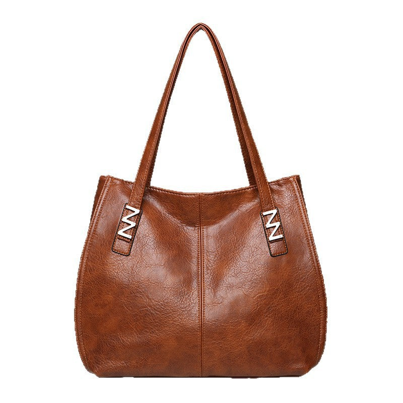 Stylish Slouchy Faux Leather Tote Bag