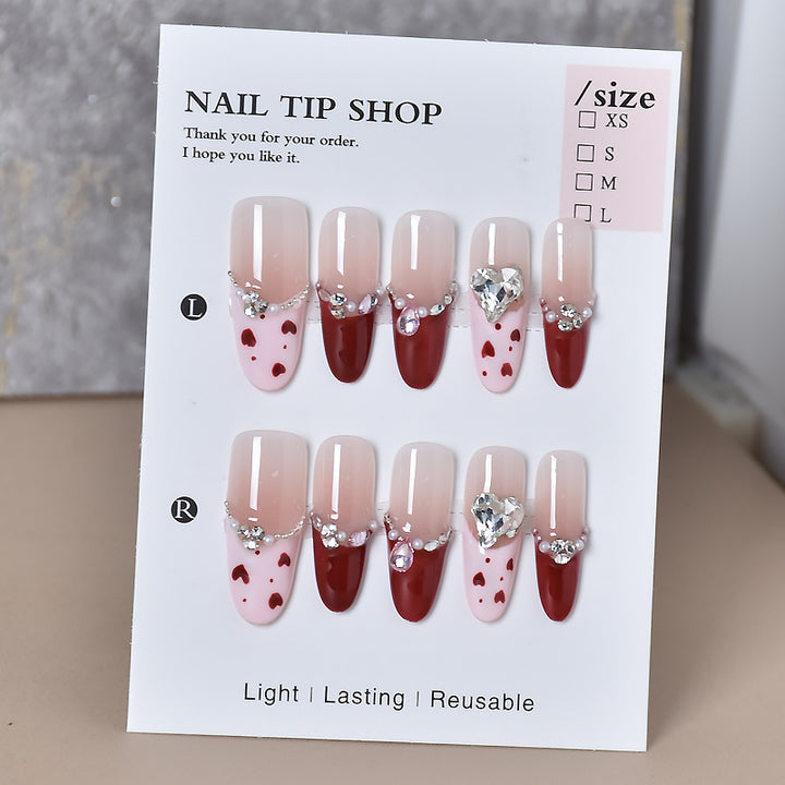 Glamorous Rhinestone-Embellished Stiletto Press-On Nails Stornfield