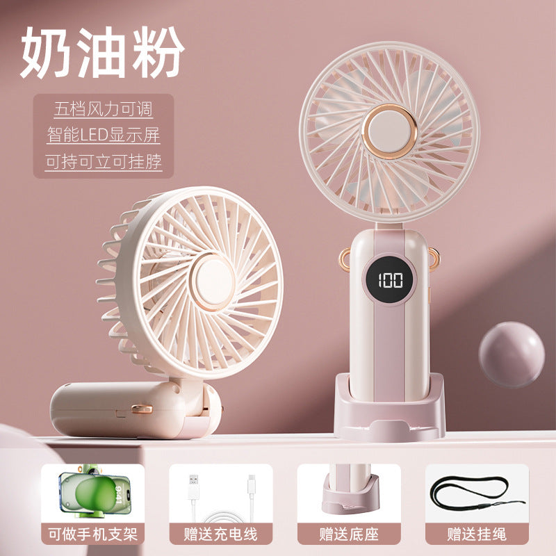 Unisex Portable Fan with Smart LED Display and Variable Speed Control Stornfield