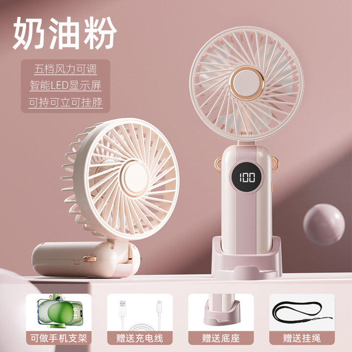 Unisex Portable Fan with Smart LED Display and Variable Speed Control Stornfield
