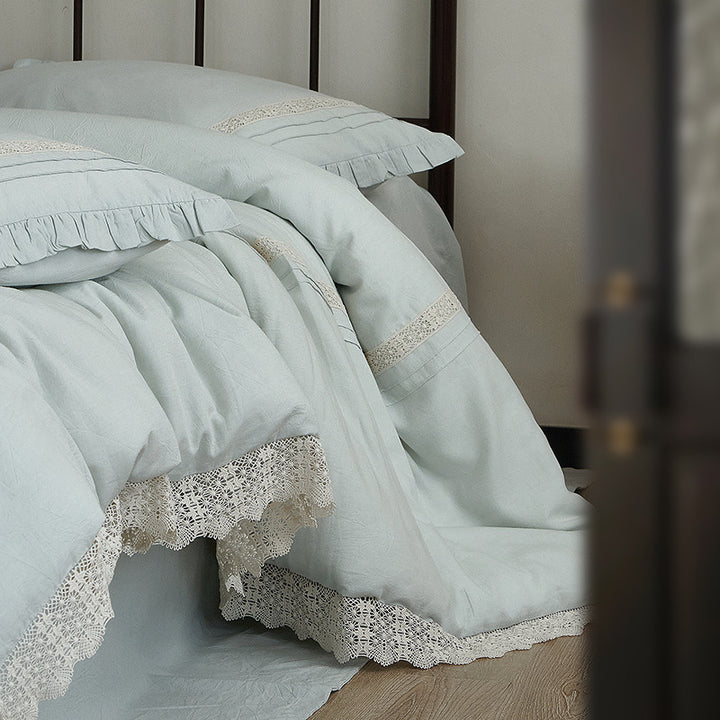 Luxury Embroidered Linen Duvet Cover Set