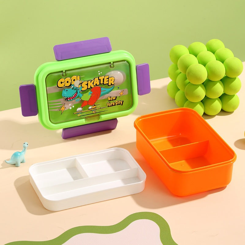 Cartoon-Themed Lunch Box with Divided Compartments