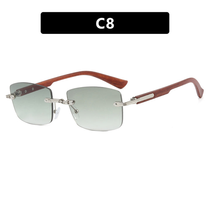 Women square sunglasses with wooden frame and gradient lenses Stornfield