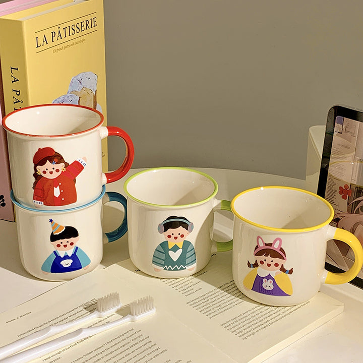 Ceramic mug with playful illustration design Stornfield