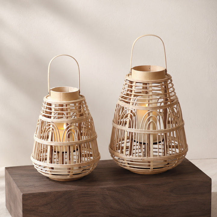 Rustic Rattan Lantern Stornfield