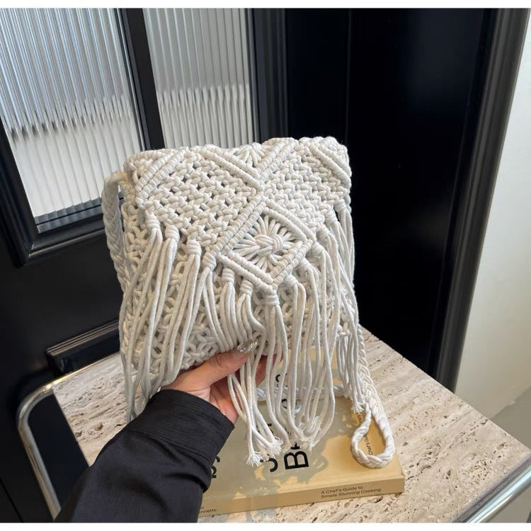 Macrame Shoulder Bag with Fringes Stornfield