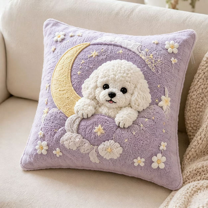 Decorative Plush Dog-Themed Accent Pillow
