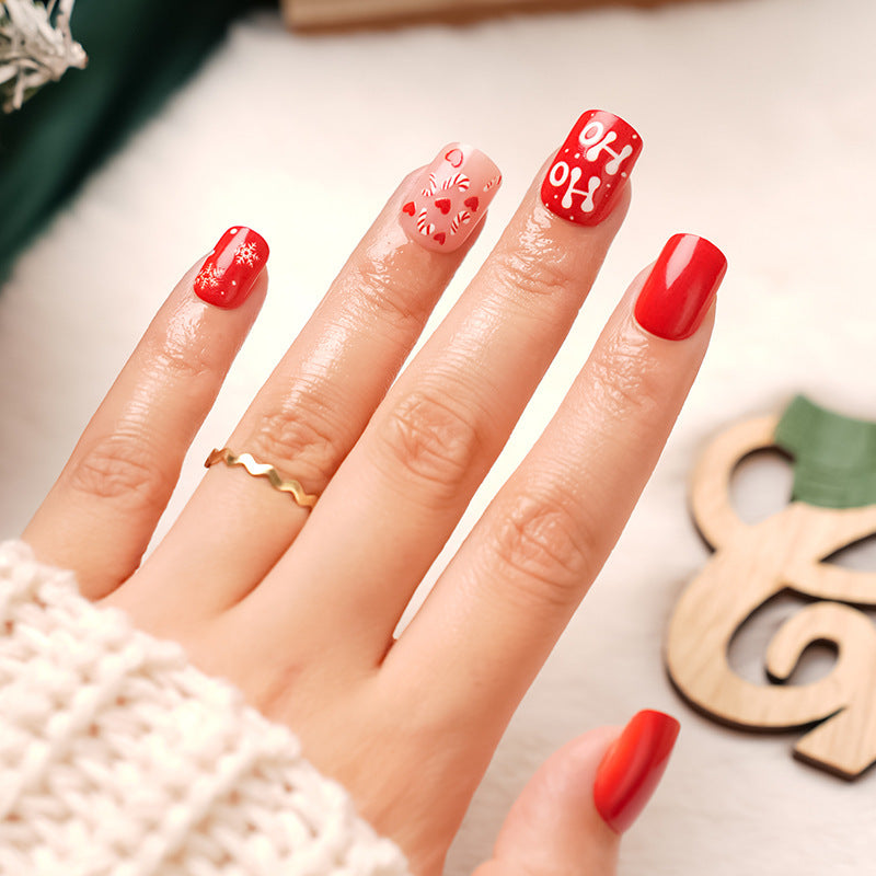Artificial Nails with Festive Christmas Design Stornfield