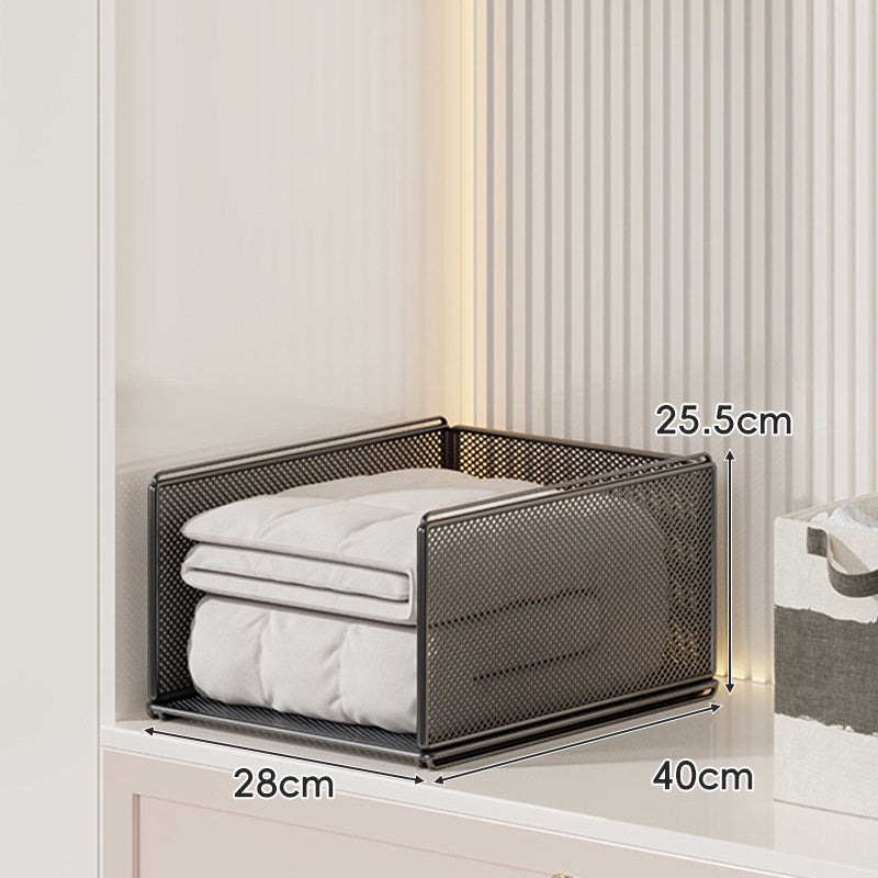 Stackable Metal Mesh Four Tier Closet Storage Drawer Organizer