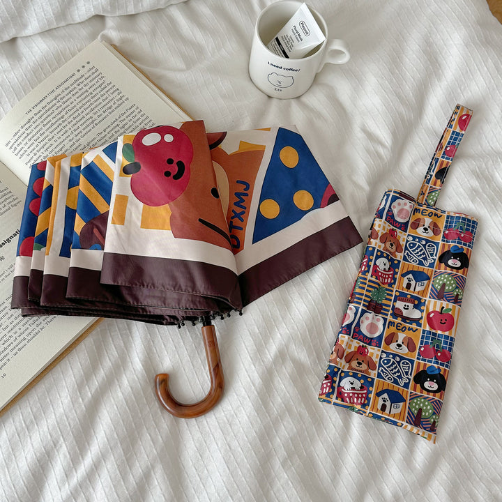Ladies Foldable Umbrella with Playful Animal Designs Stornfield