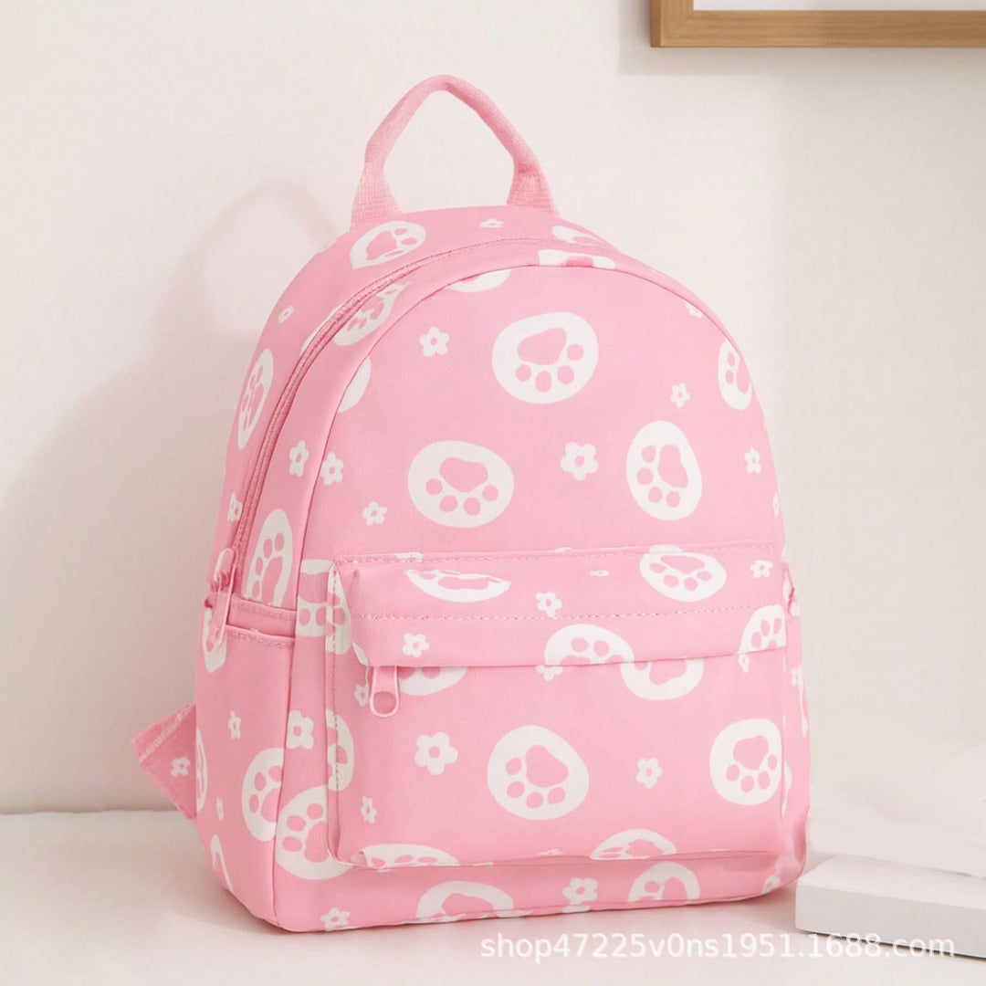 Cute Backpack with Paw Print Design Stornfield