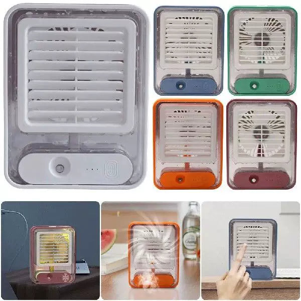 Unisex one size compact USB microclimate cooler and whisper-quiet table fan with transparent water tank and adjustable louver Stornfield