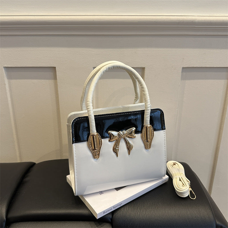 Elegant Bow-Accented Handheld Handbag