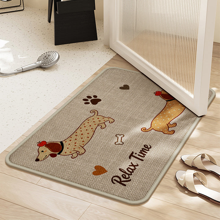 Cozy Dog-Themed Floor Mat
