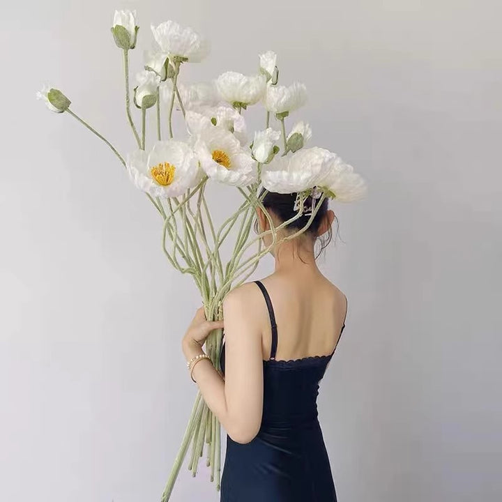 Lifelike Poppy Flower Stem