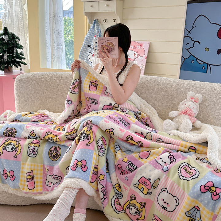 Cozy Cartoon-Themed Plush Blanket