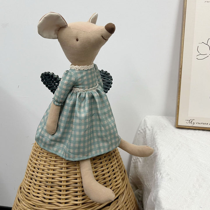 Handmade Organic Cotton Bunny Plush Dolls with Removable Outfits