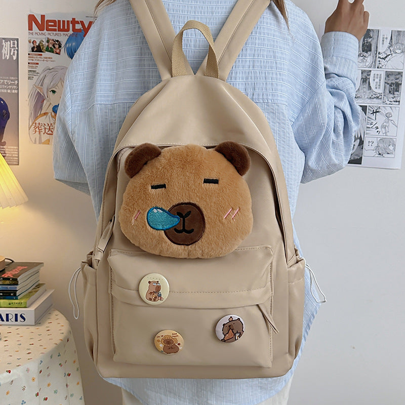 Backpack with Cozy Bear Design and Practical Compartments Stornfield