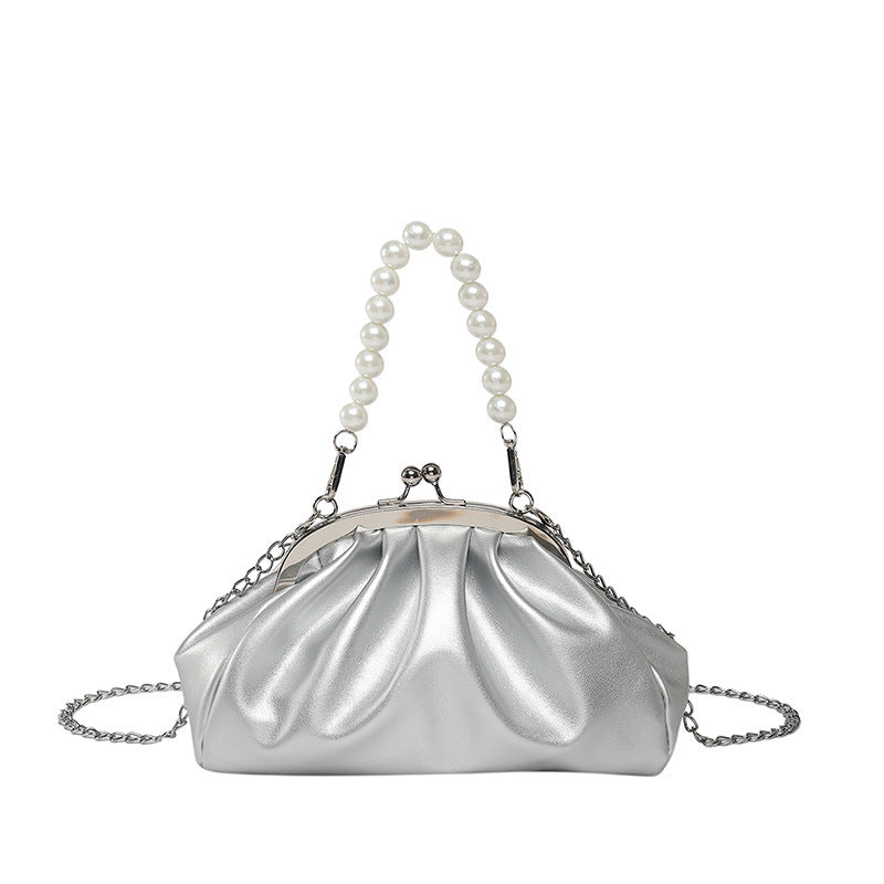 Elegant Clutch Handbag with Pearl Chain Stornfield