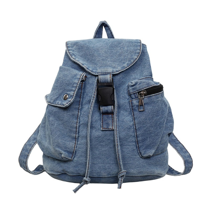 Casual Denim Drawstring Backpack Stornfield