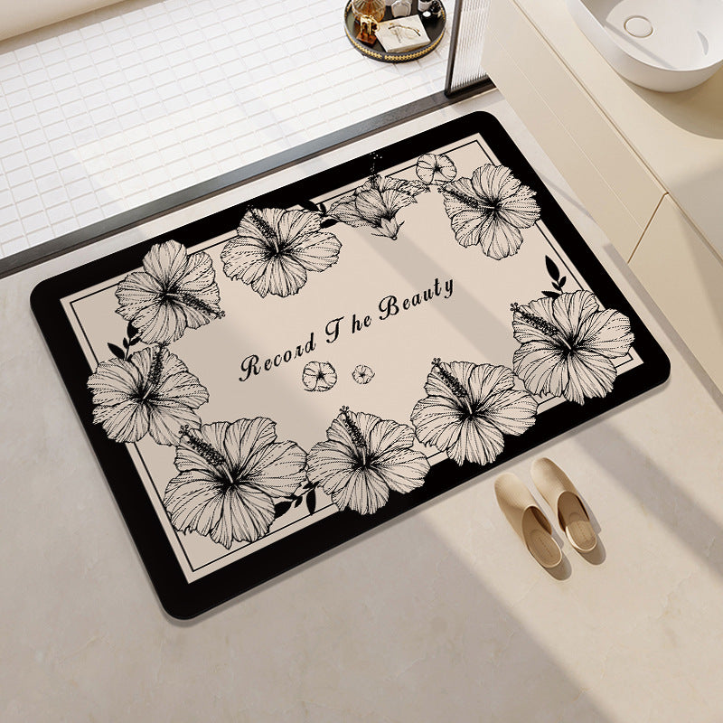 Floral Print Bath Mat Stornfield