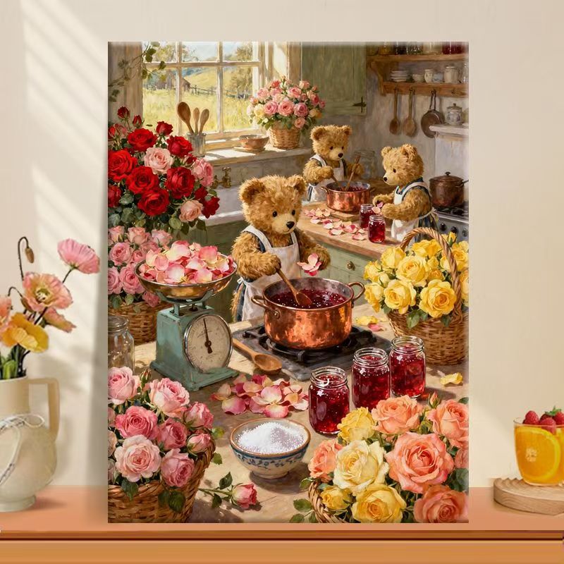 Charming Bear-Themed Kitchen Art Print Stornfield