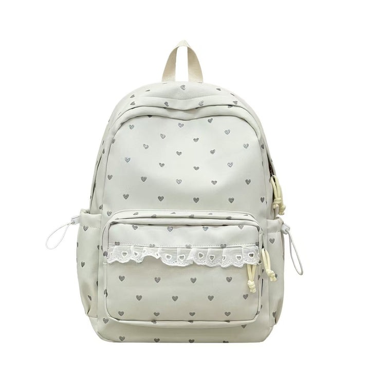 Backpack with Fine Heart Motif and Delicate Lace Appliqué Stornfield