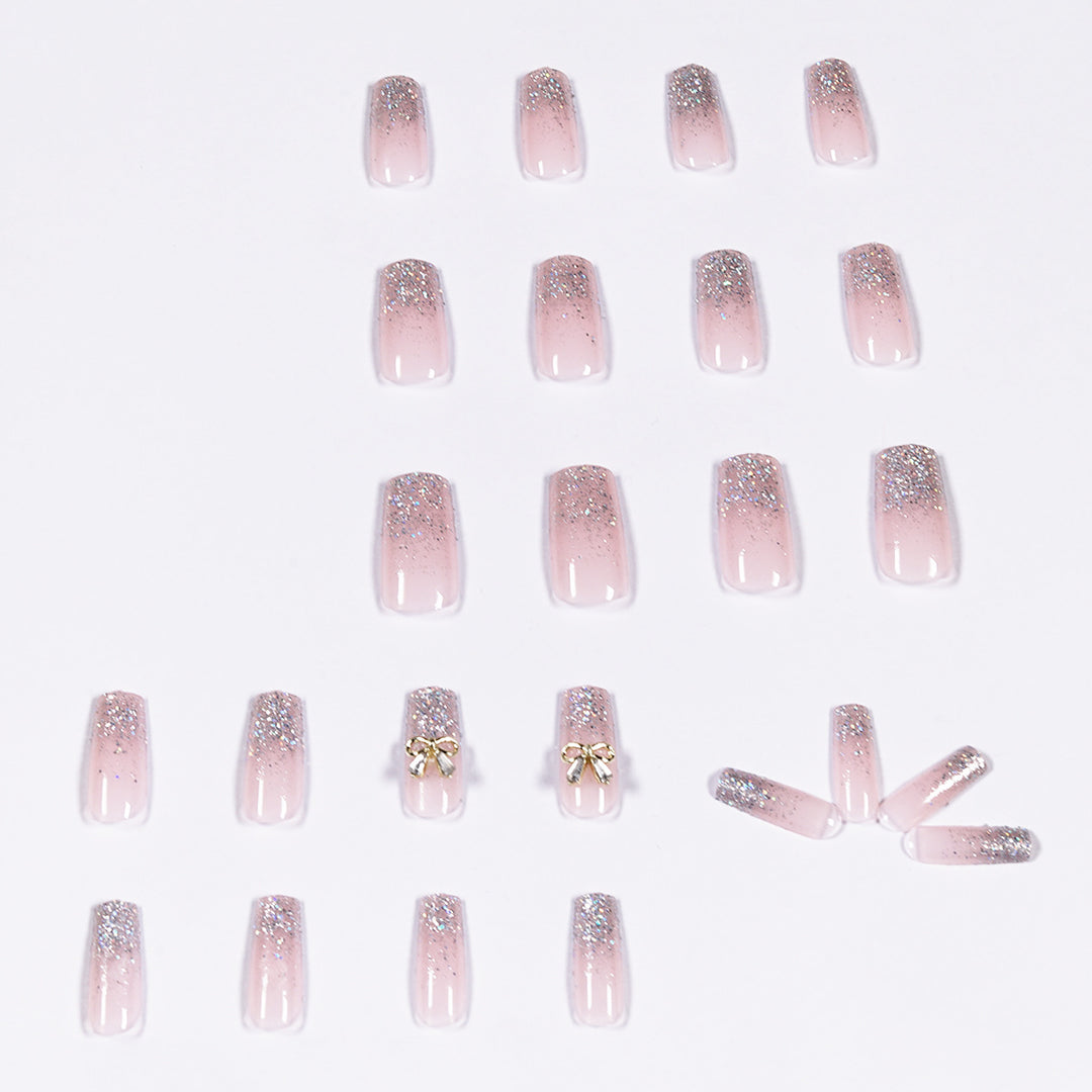 Artful Nail Extensions with Glitter and Decoration Stornfield