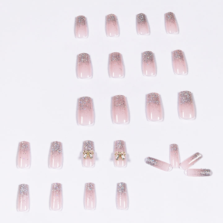 Artful Nail Extensions with Glitter and Decoration Stornfield