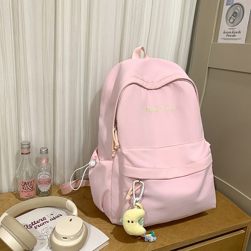 Lightweight Casual Backpack with Decorative Keychain Stornfield