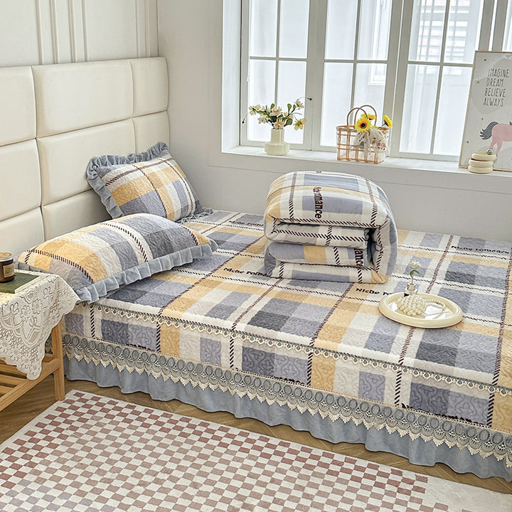 Elegant Embroidered Quilted Bedspread