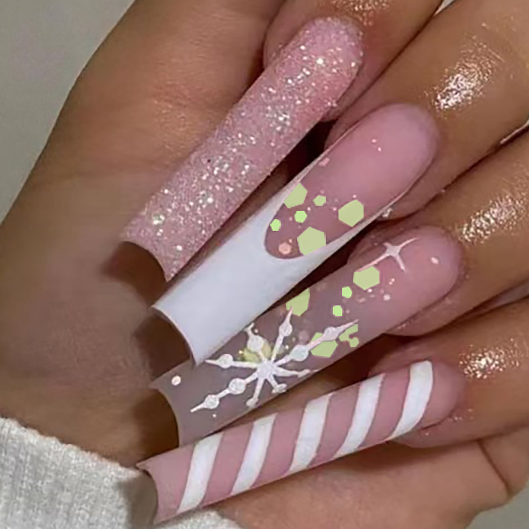 Festive Glittery Press-On Nails Stornfield