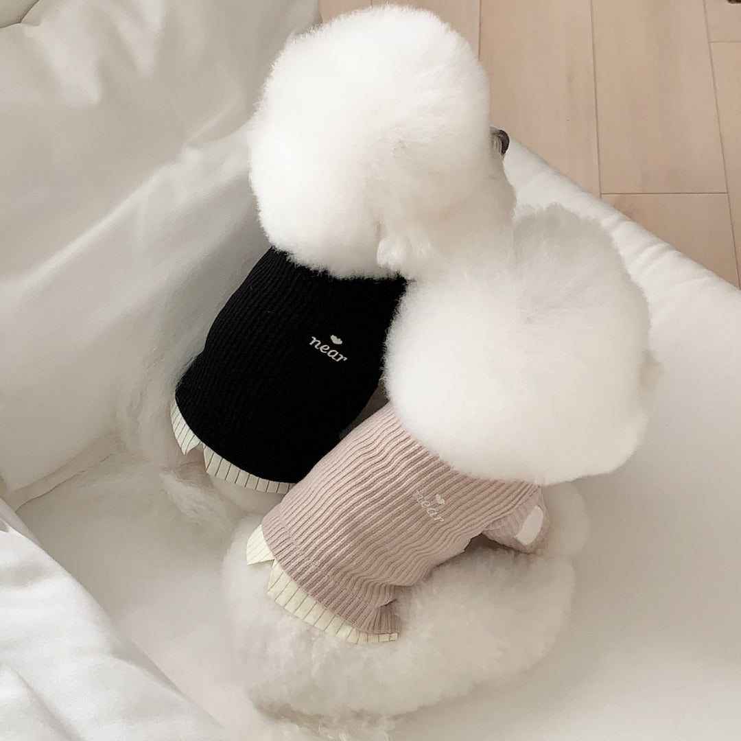 Ribbed Cotton Mock-Neck Infant Sweater with El Patch