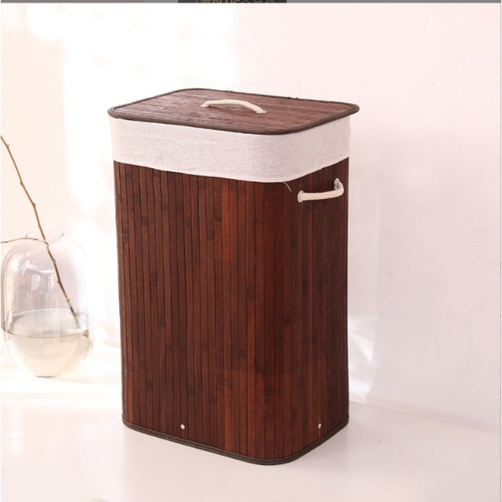 Elegant Laundry Basket Made of Bamboo with Practical Lid Stornfield