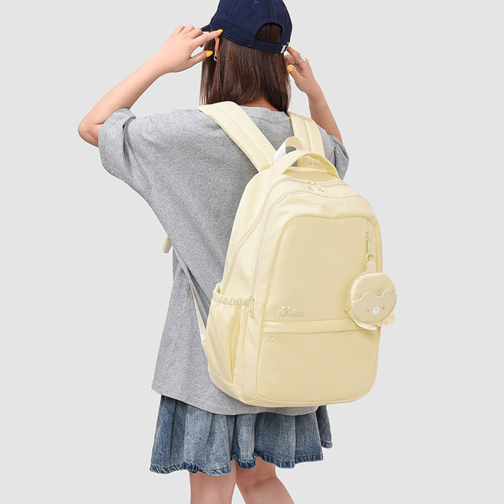 Versatile Daily Backpack with Cute Plush Keychain Stornfield