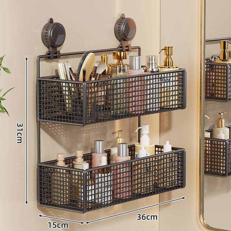Suction-Mount Vertical Mesh Cosmetic & Toiletry Organizer