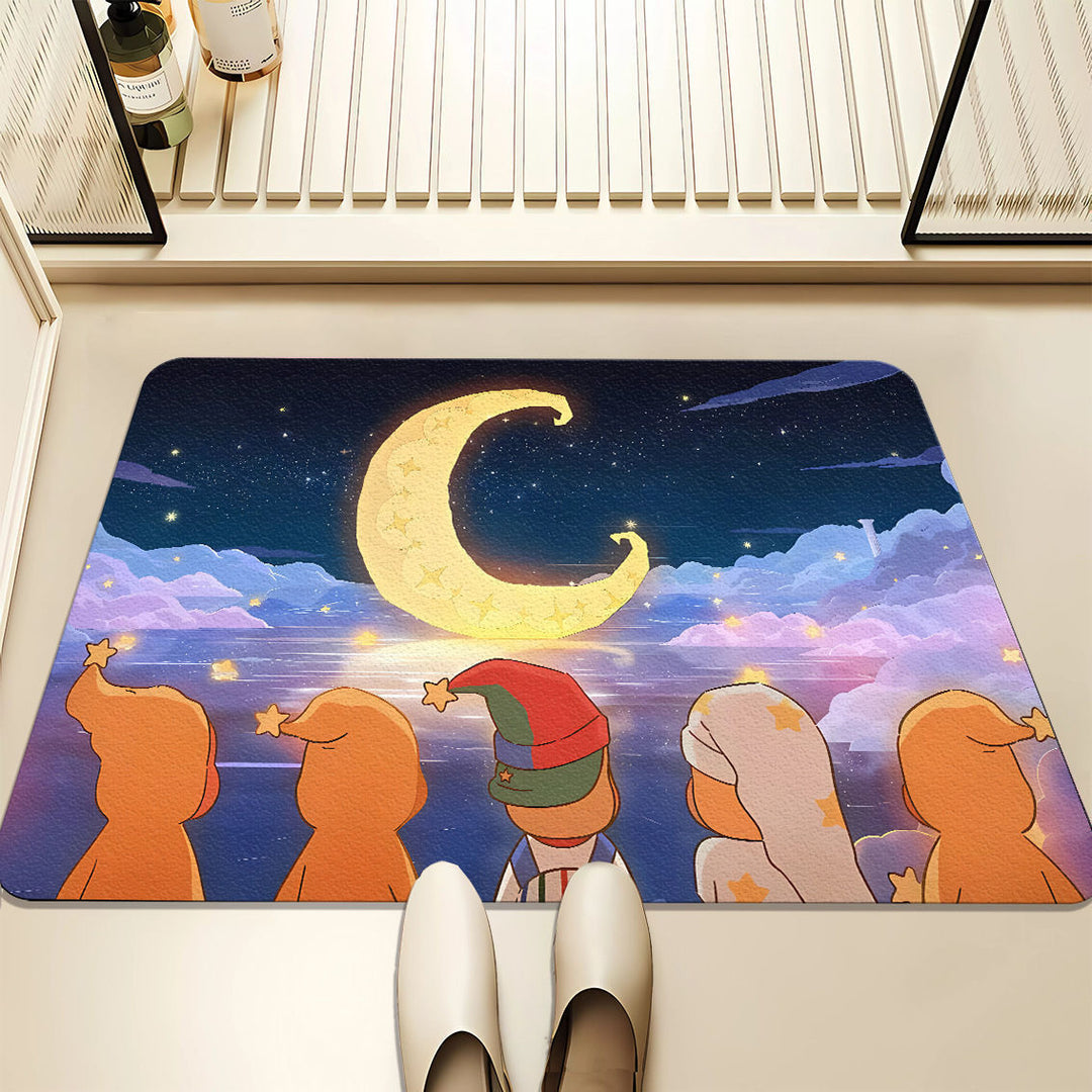 Artistic Dreamy Cloud-Themed Bath Mat for Home