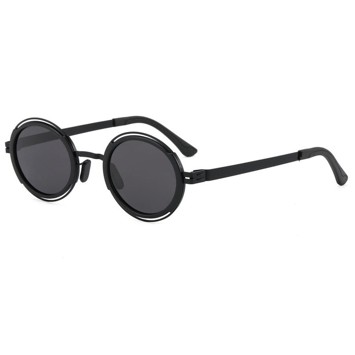 Women's fashionable round sunglasses with elegant metal frame Stornfield