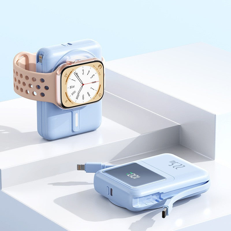 Portable power bank with integrated Apple Watch mounting mechanism and fast charging function Stornfield