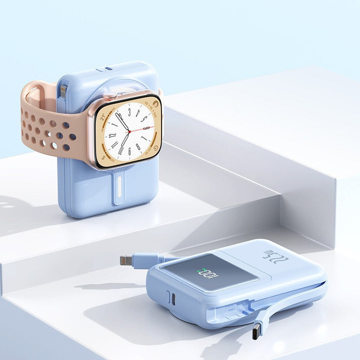 Portable power bank with integrated Apple Watch mounting mechanism and fast charging function Stornfield