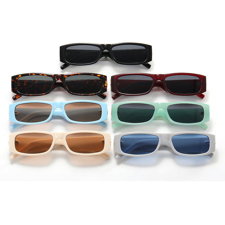 Women's fashionable rectangular sunglasses with stylish metal application Stornfield